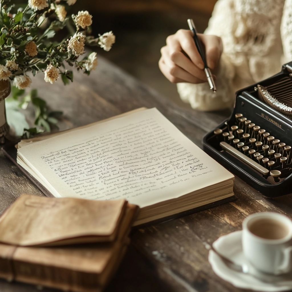 Writer working at a desk